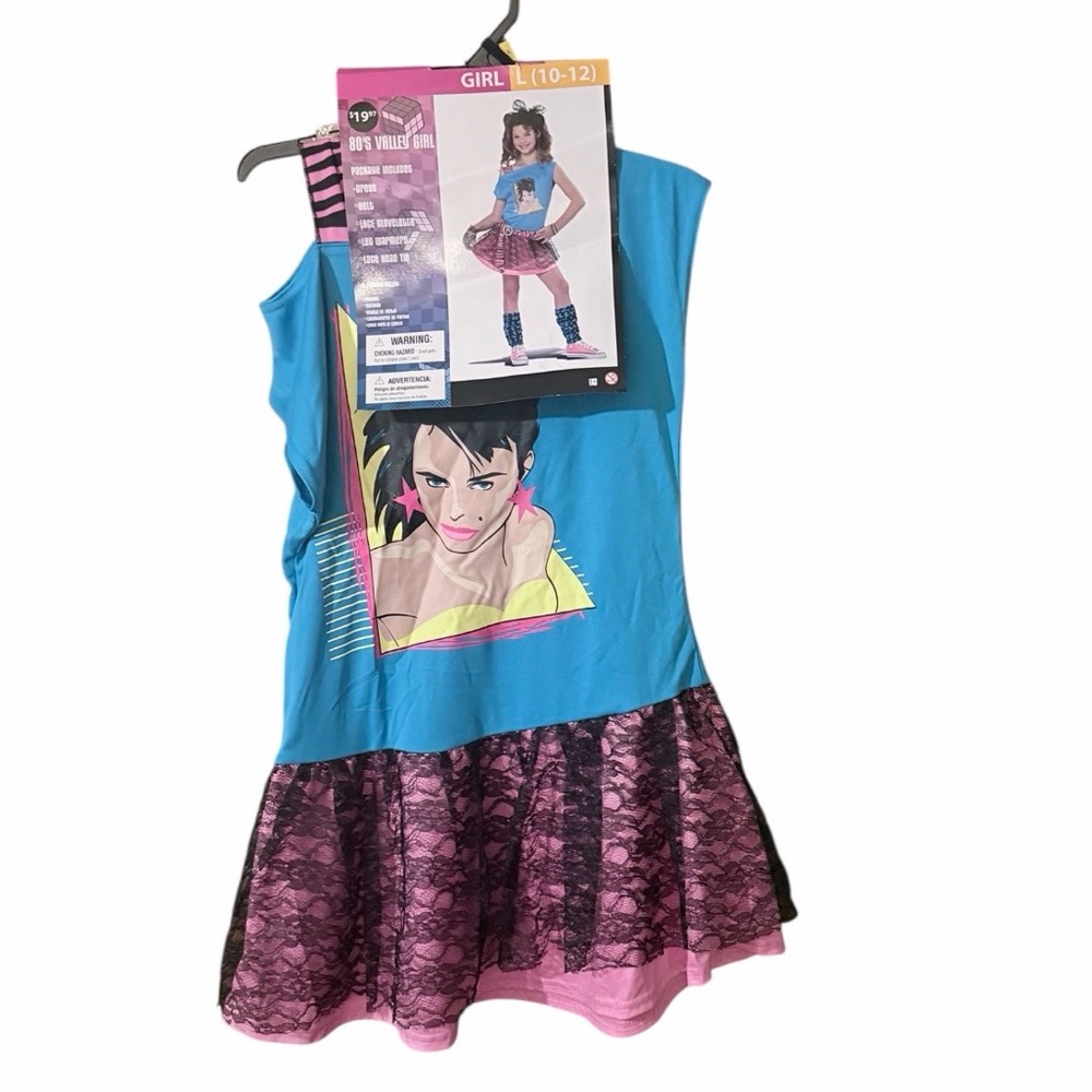 California‎ Costumes Valley Girl Blue and Pink Girls Pop Star Dress